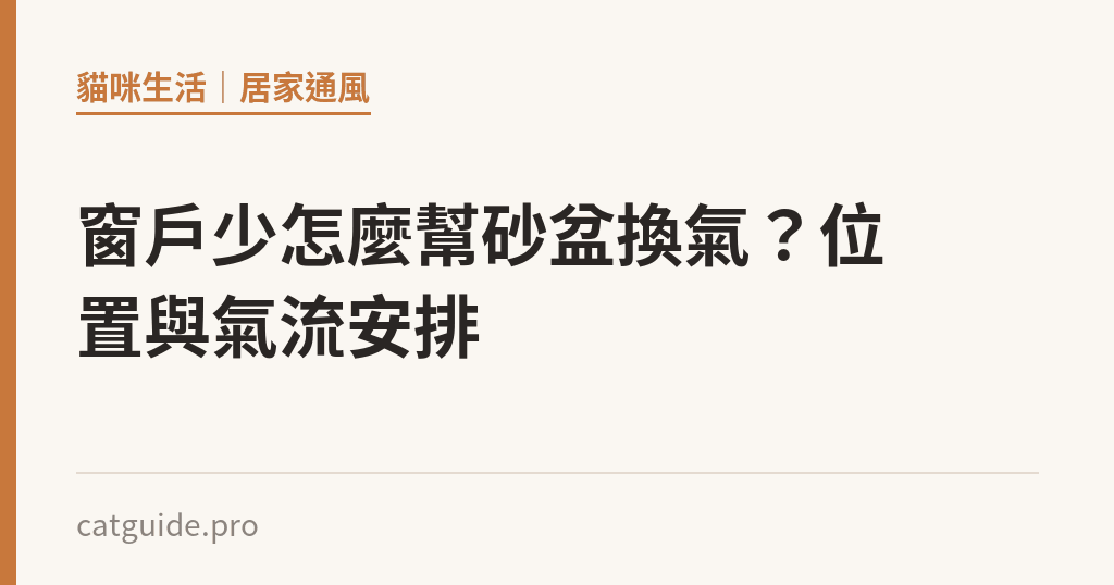 窗戶少怎麼幫砂盆換氣？位置與氣流安排｜貓咪小百科